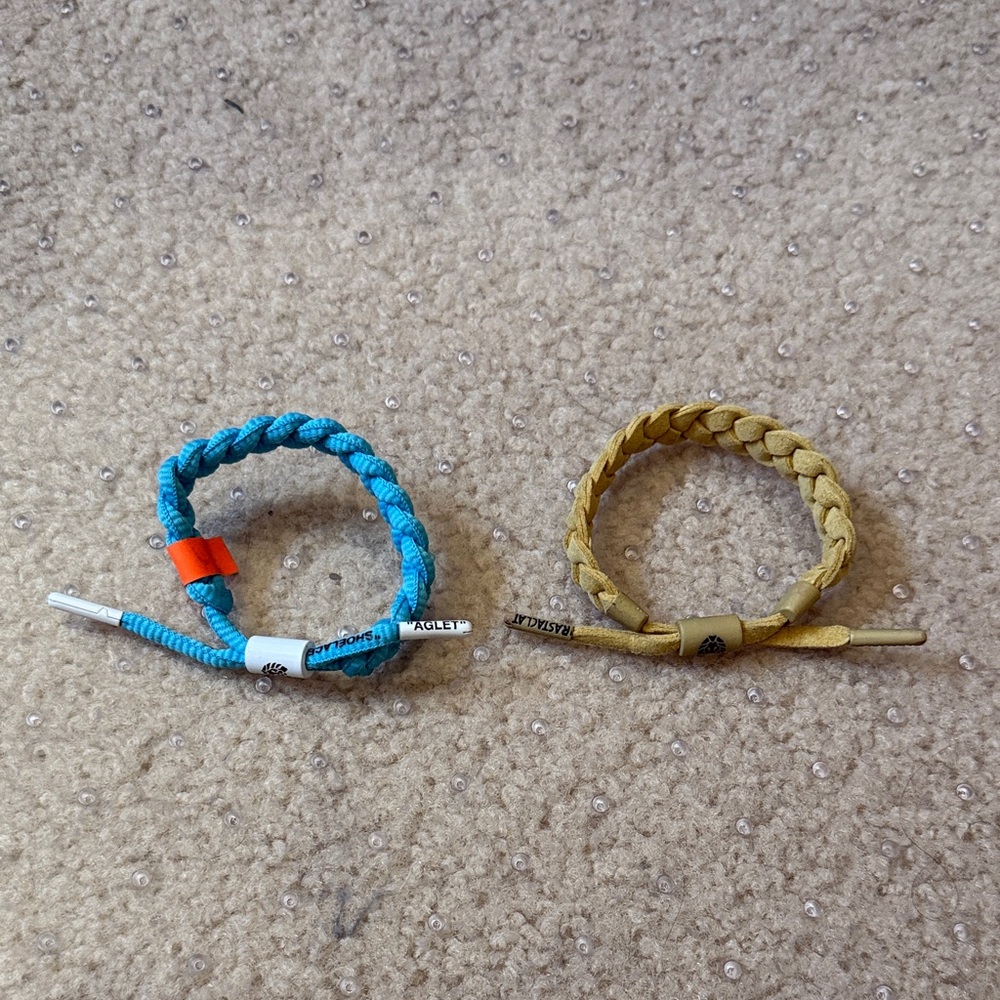 Braided Bracelet Set - Blue and Tan